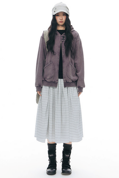 Patchwork Distressed Cardigan Jacket