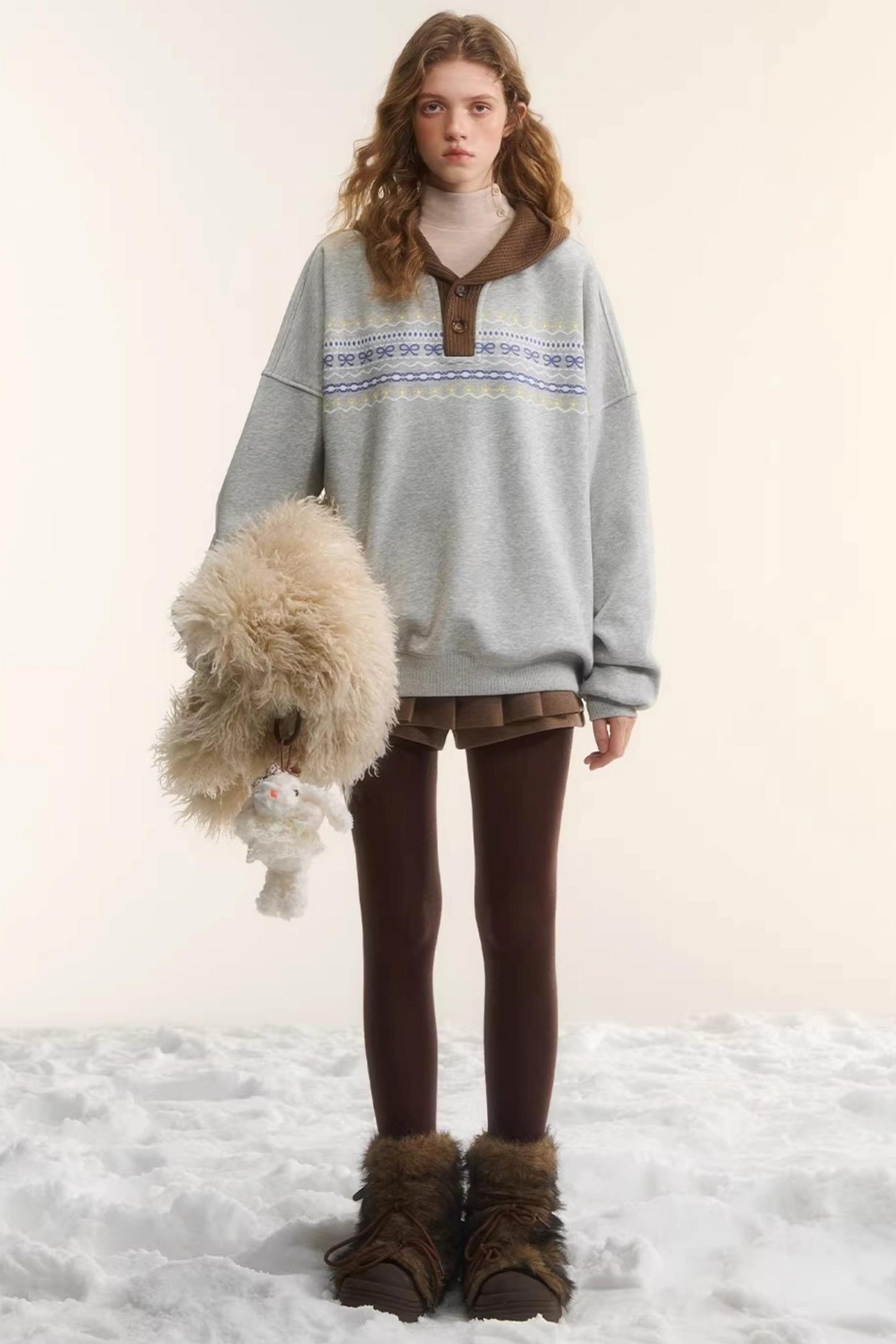 Fair Isle Hooded Top