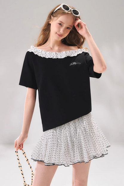 Velvet Polka Dot Skirt Set-Up