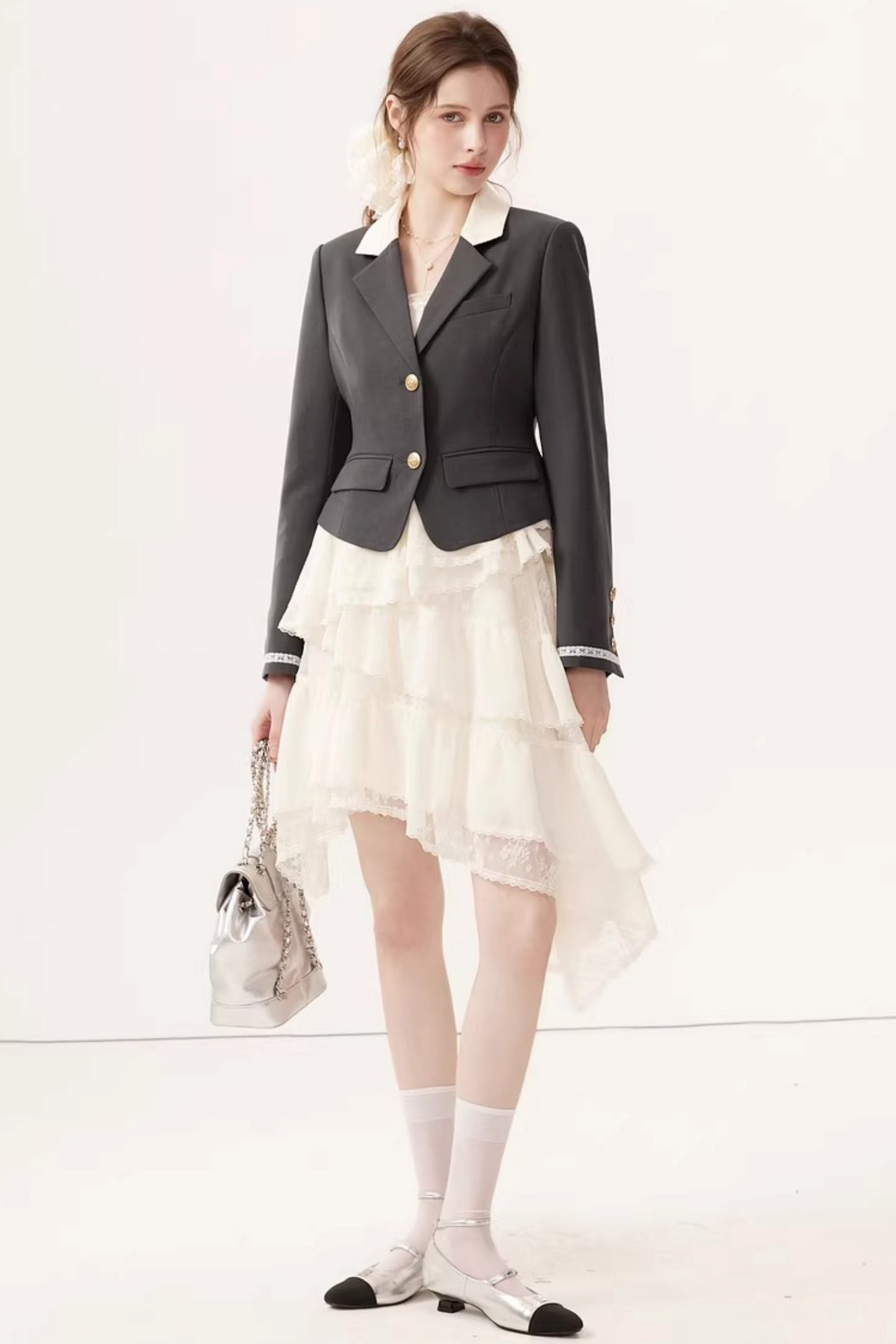 Color-Block Linen Skirt Set-Up