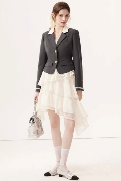 Color-Block Linen Skirt Set-Up