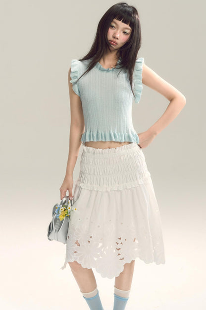 Whispering Daisy Asymmetrical Skirt Top