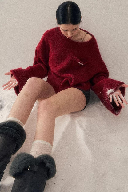 Winter Mohair Red Sweater