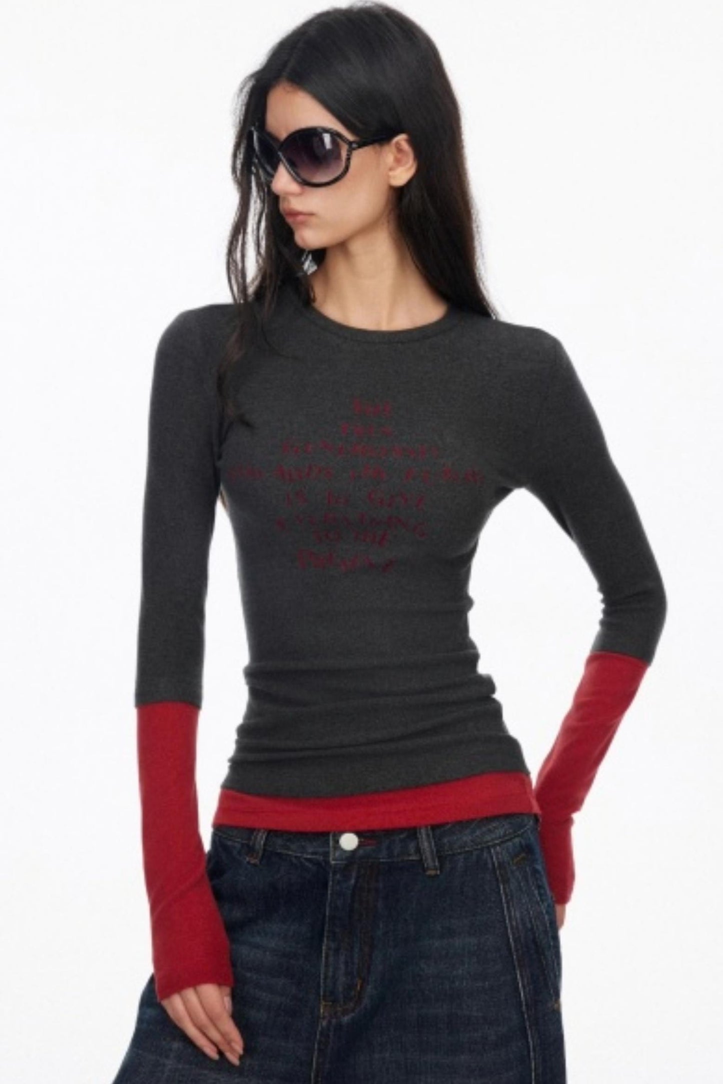 Layered Letter Print Top