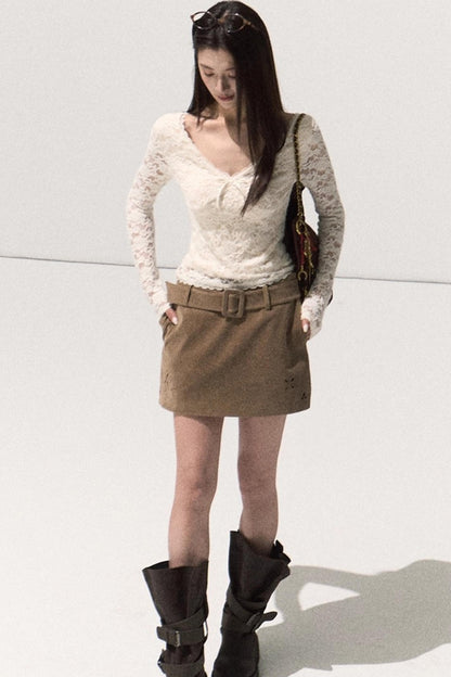 Lace Knit Sweater Top