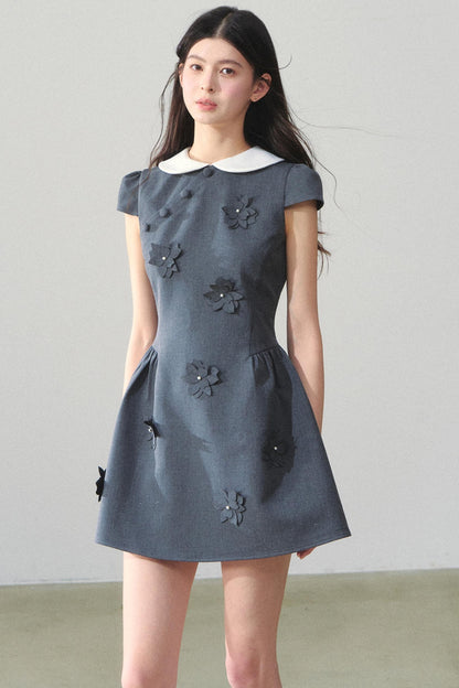 Park Floral Gray Dress