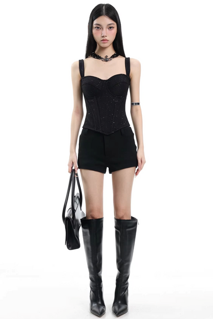 French Gray Sequined Vest