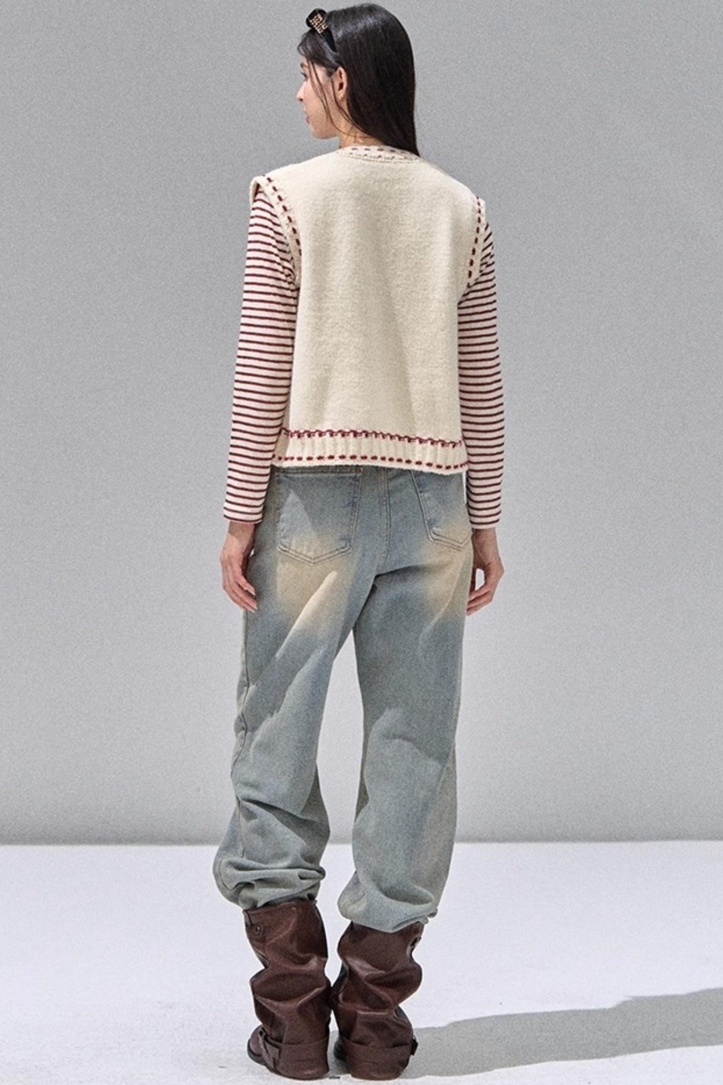 Retro Washed Straight Jeans