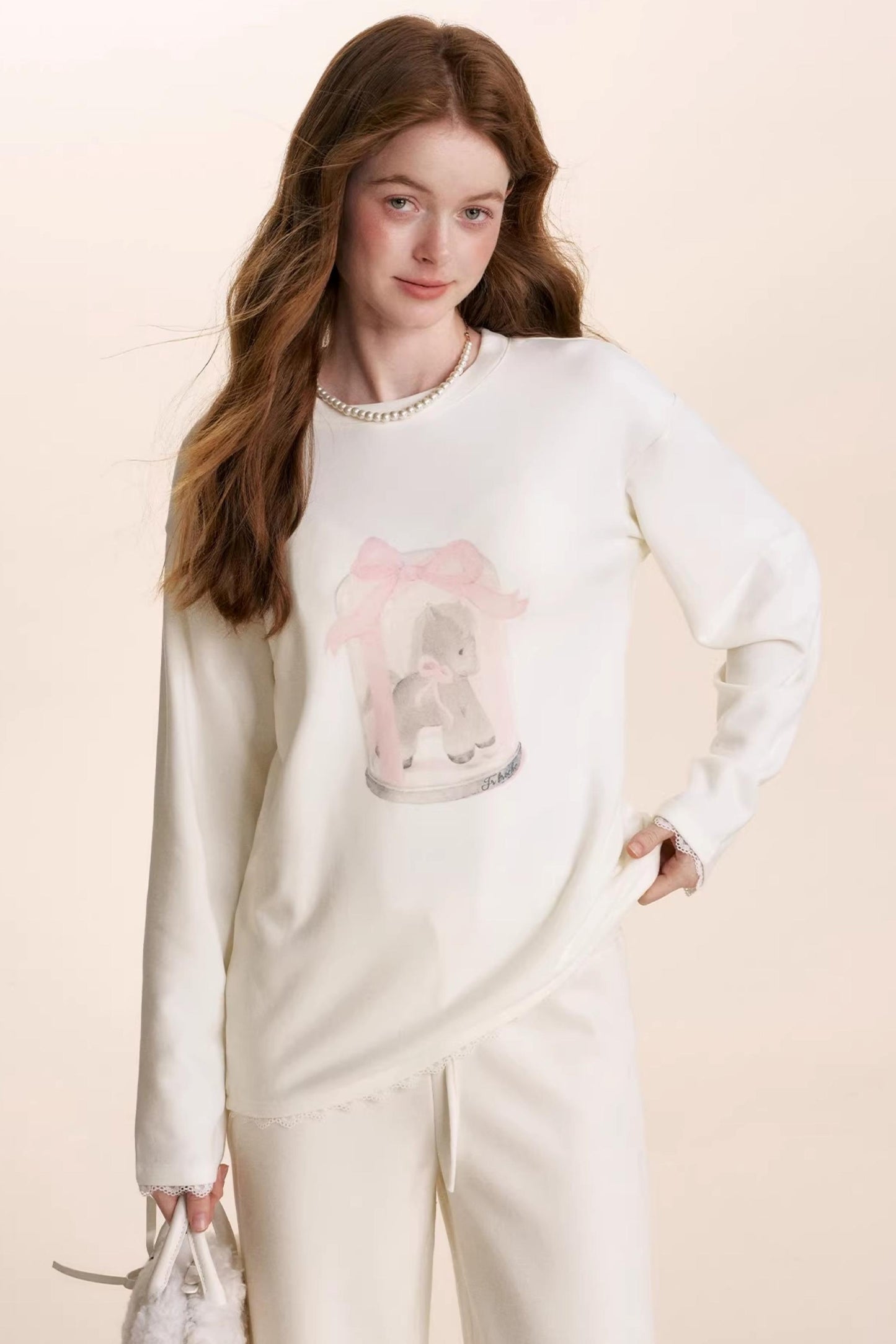 Hand-Painted Pony Print T-Shirt