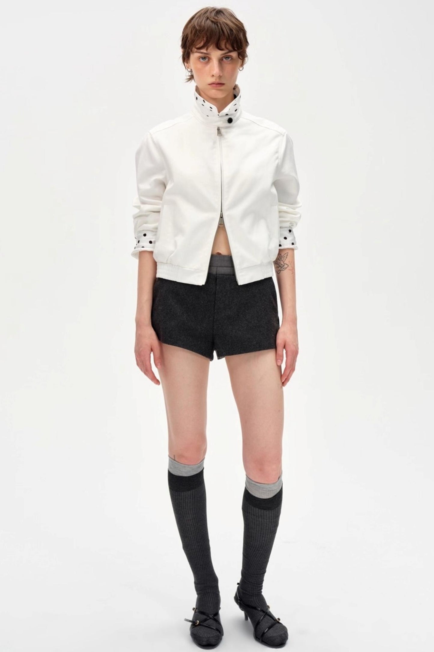 Vintage Contrast Polka Dot Jacket