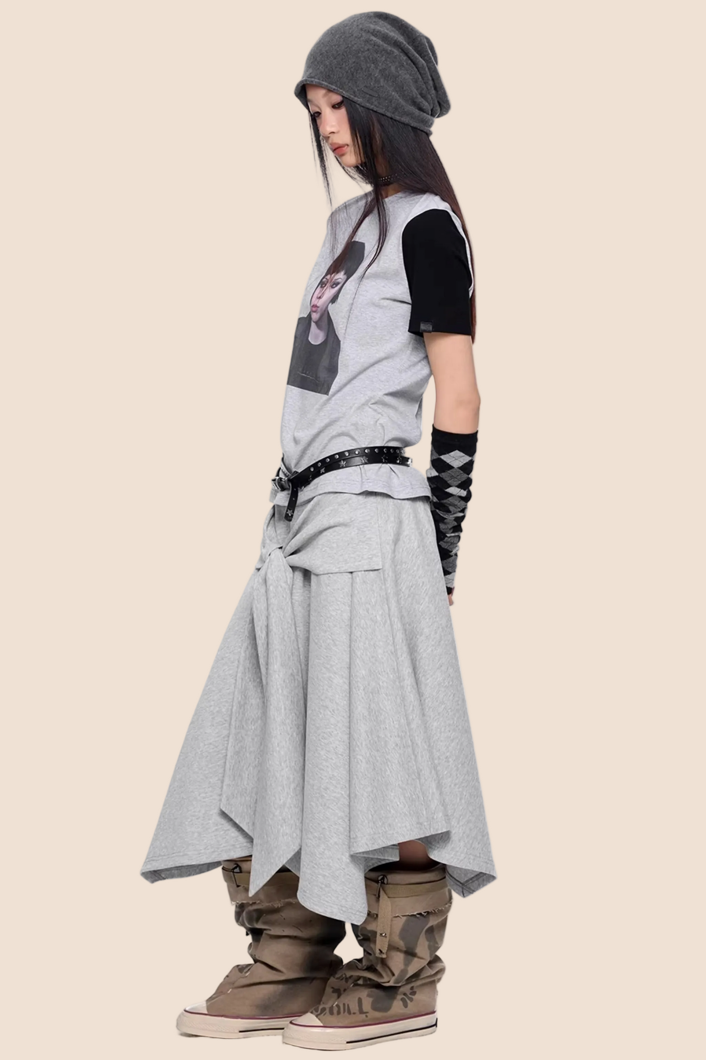 Gemusterter Raglan-Sommeroberteil