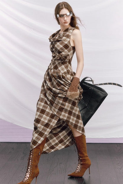Rebellious Plaid Wool Dress