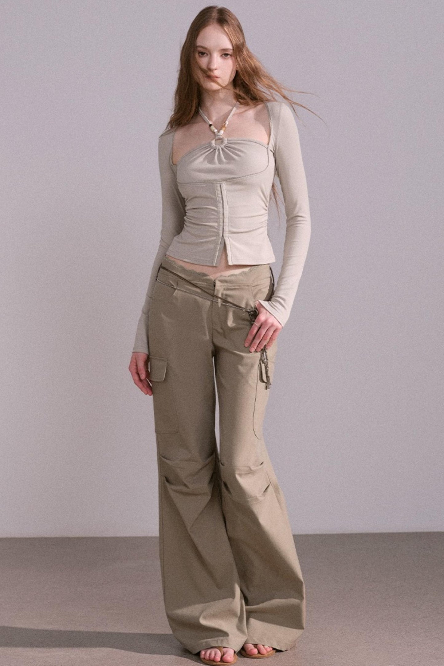 Slim Pleated Halterneck Top