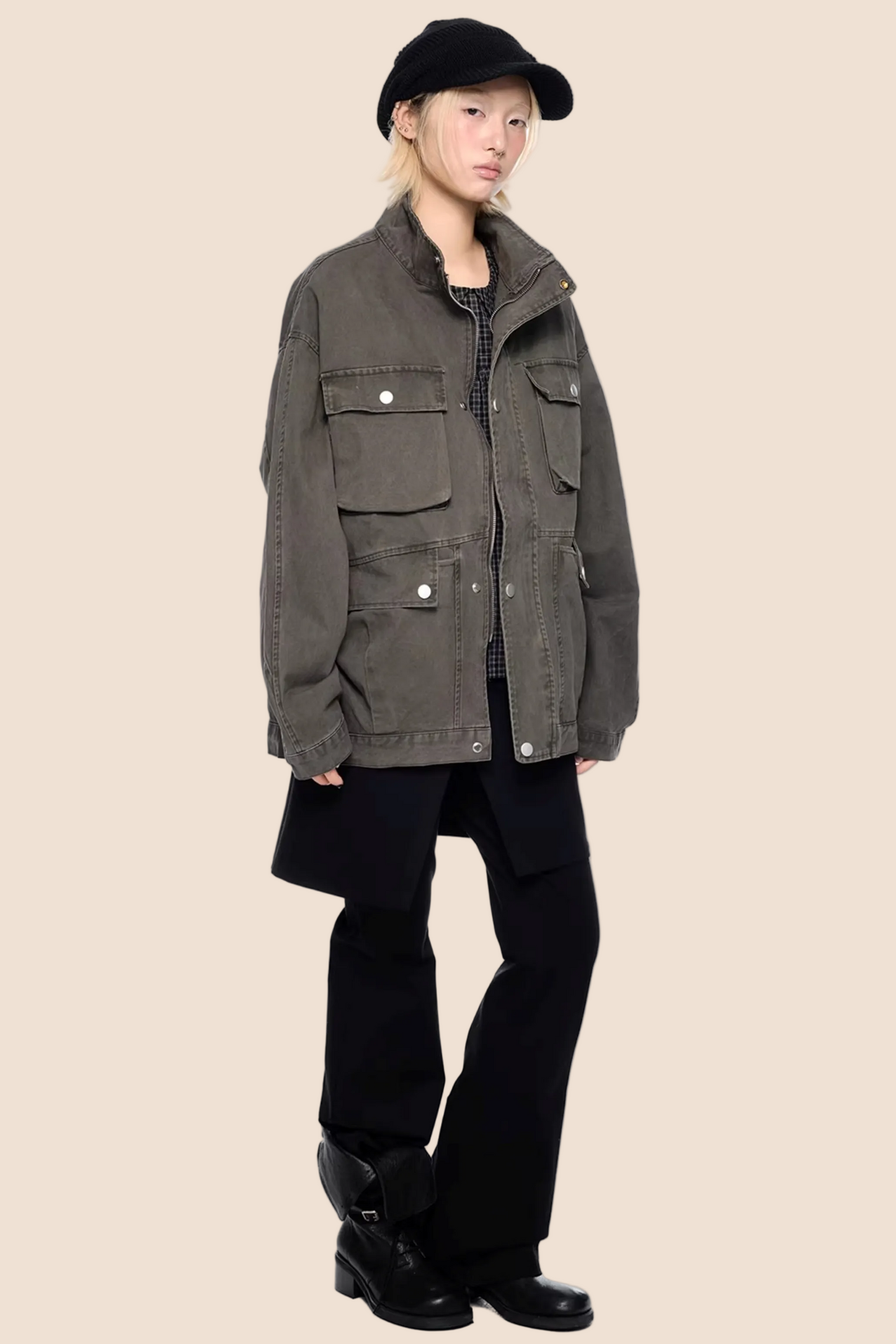 Barn-Style Distressed Work Jacket