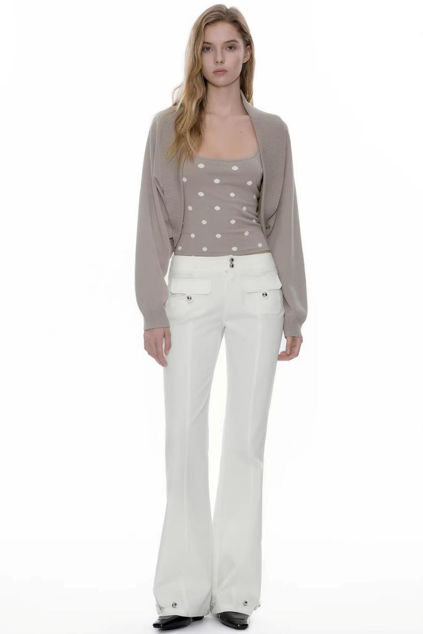 Retro Knit Cardigan Sweater Set