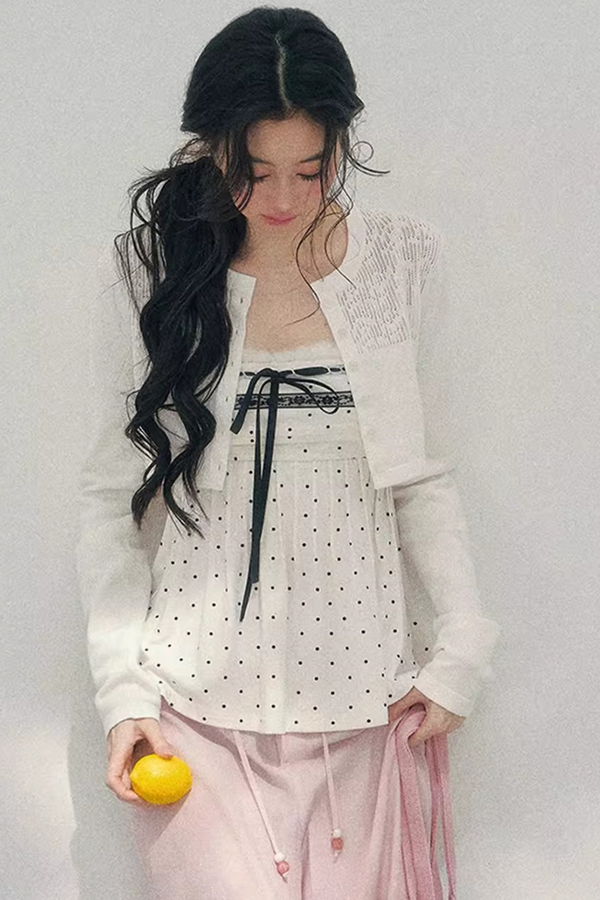 Polka Dot Lace Top Set-Up