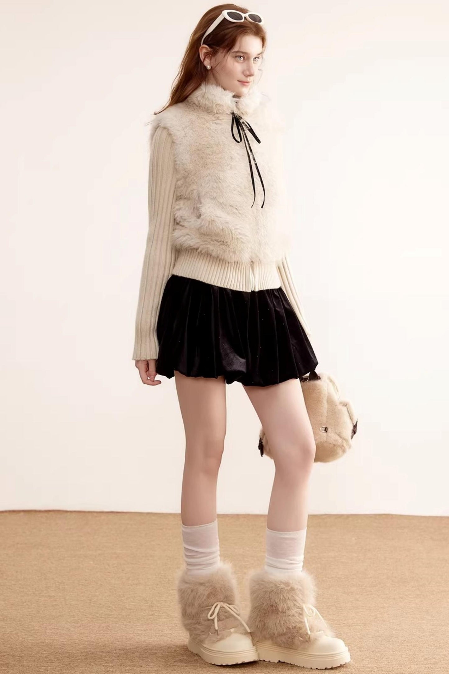 Detachable Sleeve Fur Coat