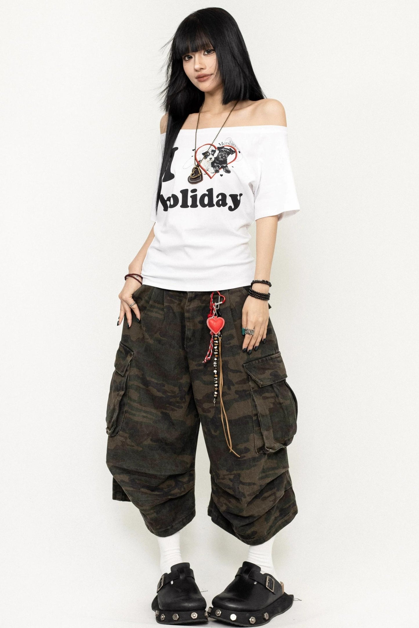 White One-Shoulder Tee