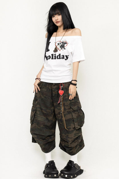 White One-Shoulder Tee