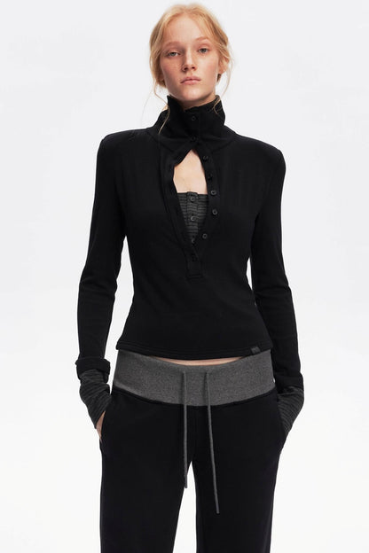 Henry Collar Knitted Top