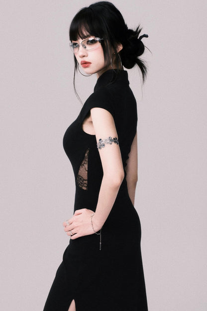 Retro Mermaid Lace Cheongsam Dress