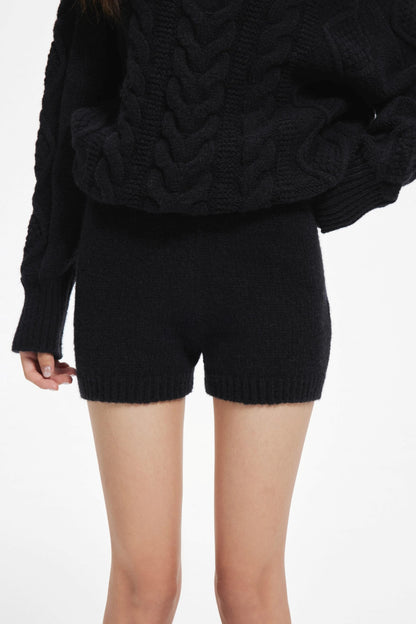 Lazy Wool Slanted Sweater Set