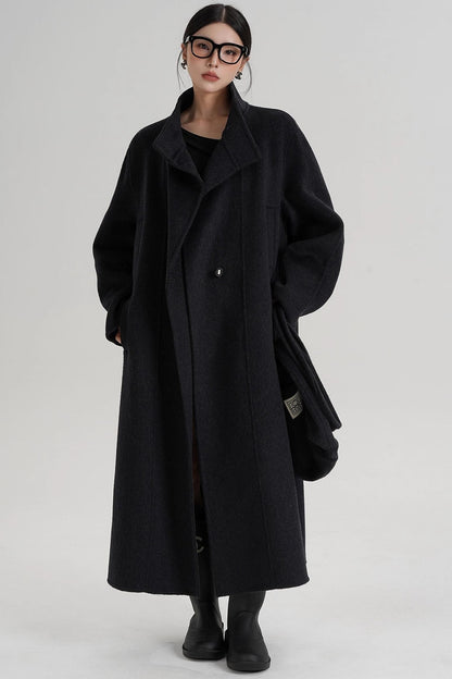 Temperament Stand-Up Woolen Coat