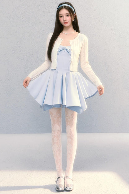 Golden Bow A-Line Dress