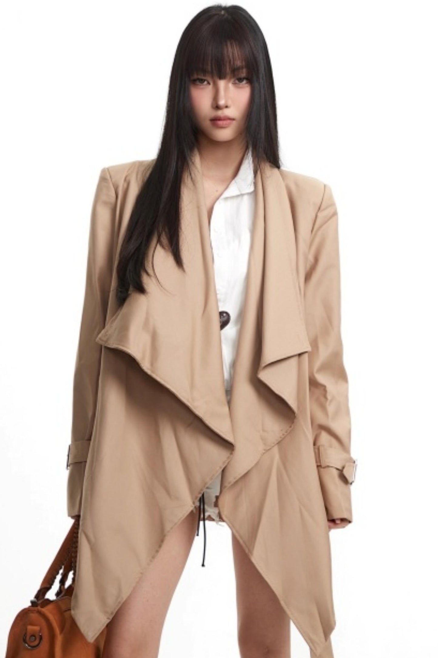 Retro Asymmetrical Khaki Jacket