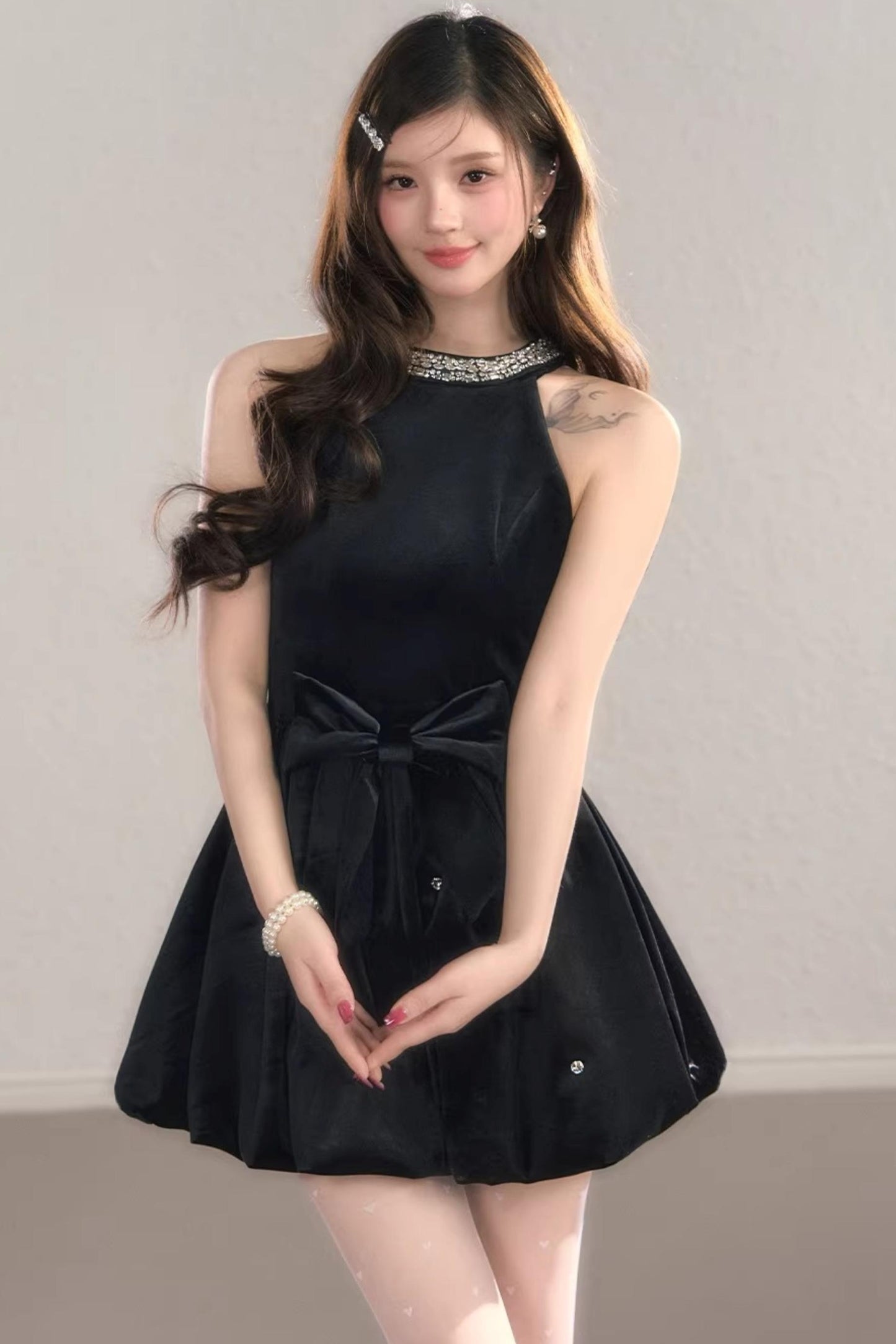 Highlight Halter Neck Puff Dress
