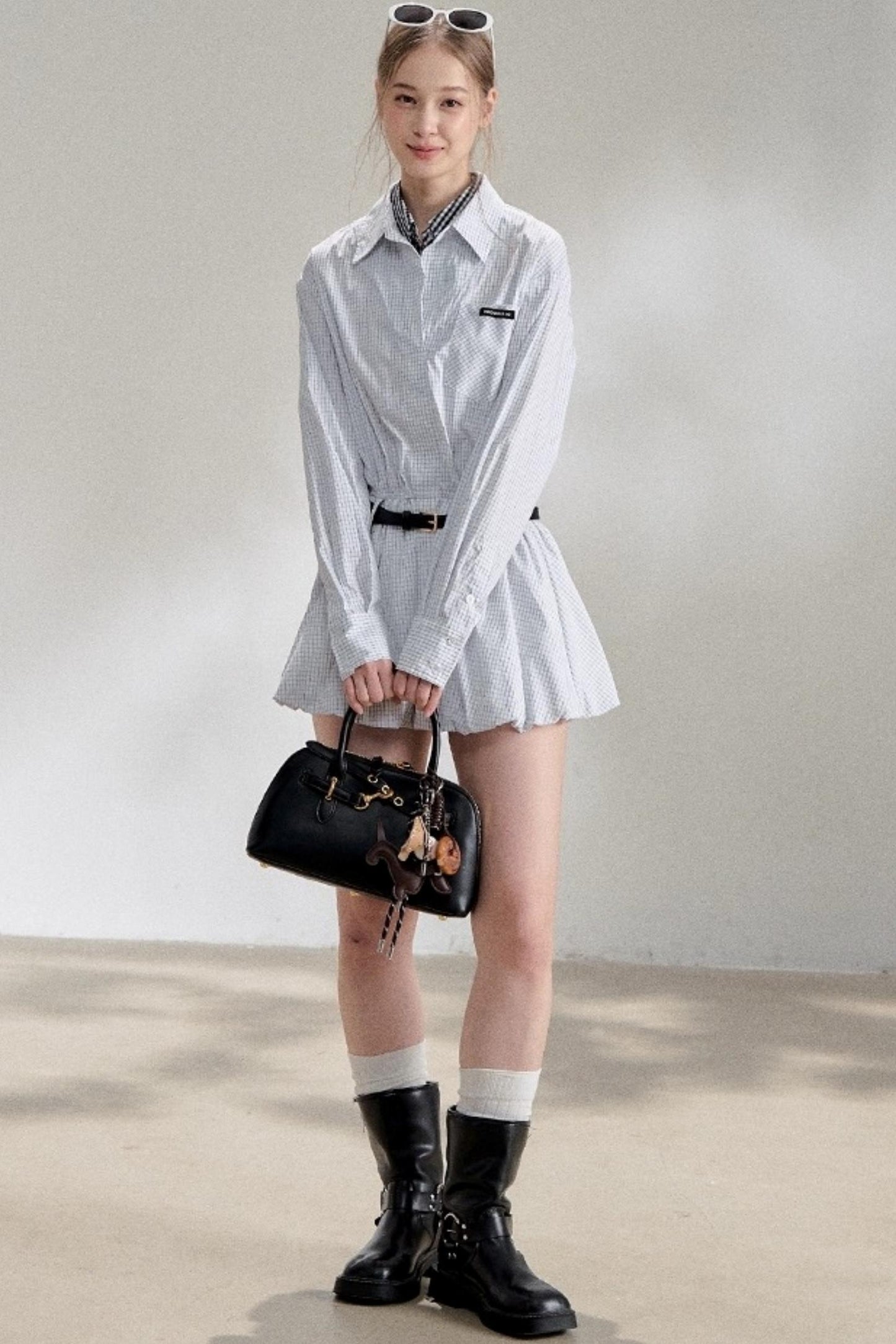 Sweater Shawl Plaid Shirt Dress