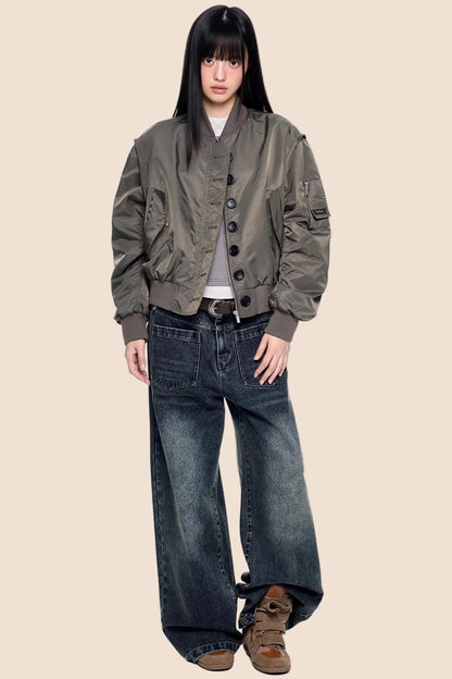 American Retro Wide-Leg Jeans