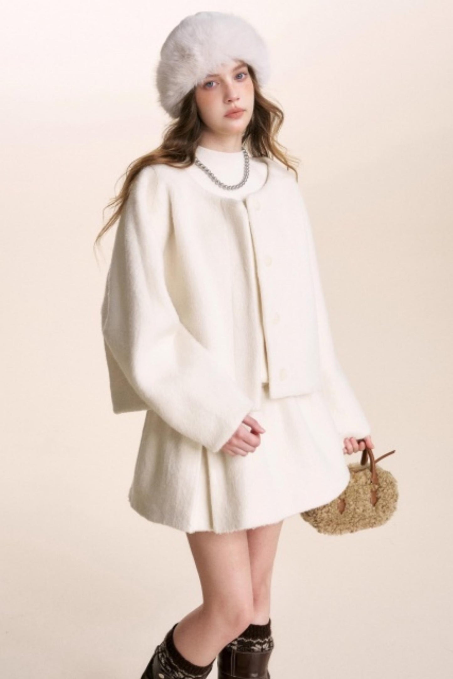 Romantic French Wool Jacket Suit Set-Up