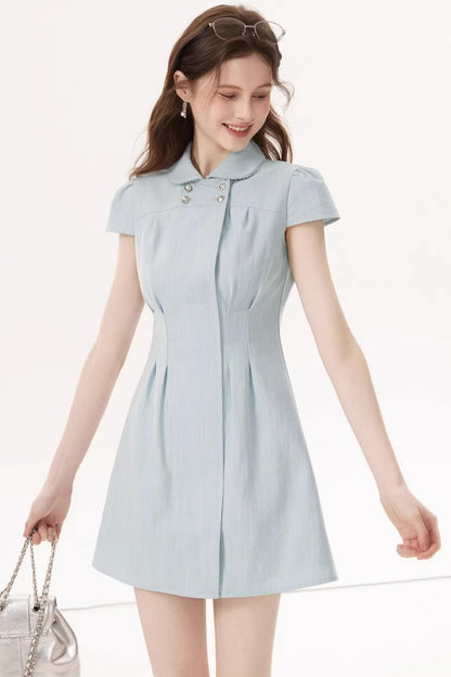 Feminine Faux Denim Dress