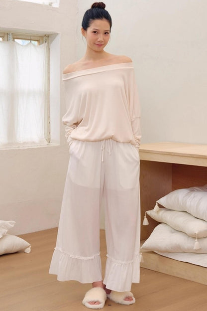 Puff Sleeves Cotton Long-Sleeved T-Shirt