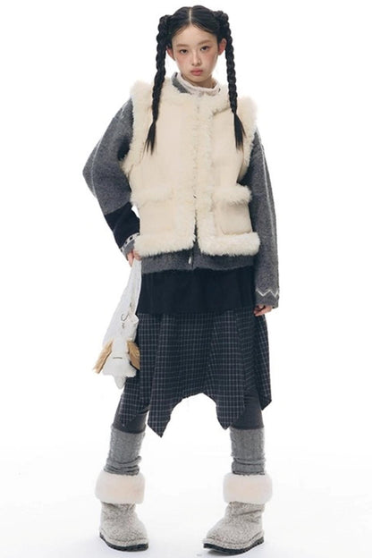 Patchwork Irregular Umbrella Skirt