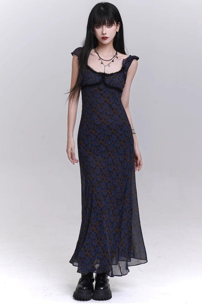 Butterfly Floral Halter Dress