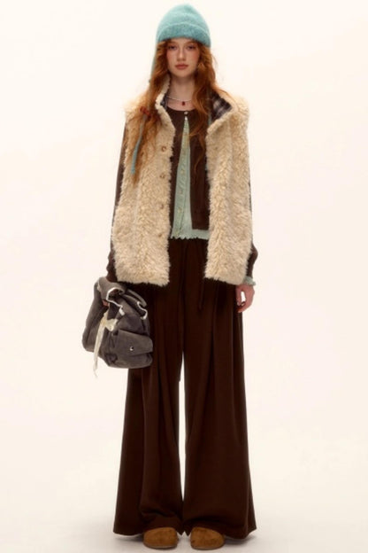 Blue Check Reversible Plaid Vest