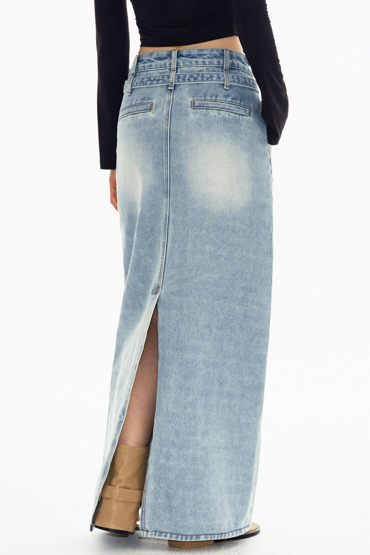 Vintage Washed Denim Skirt