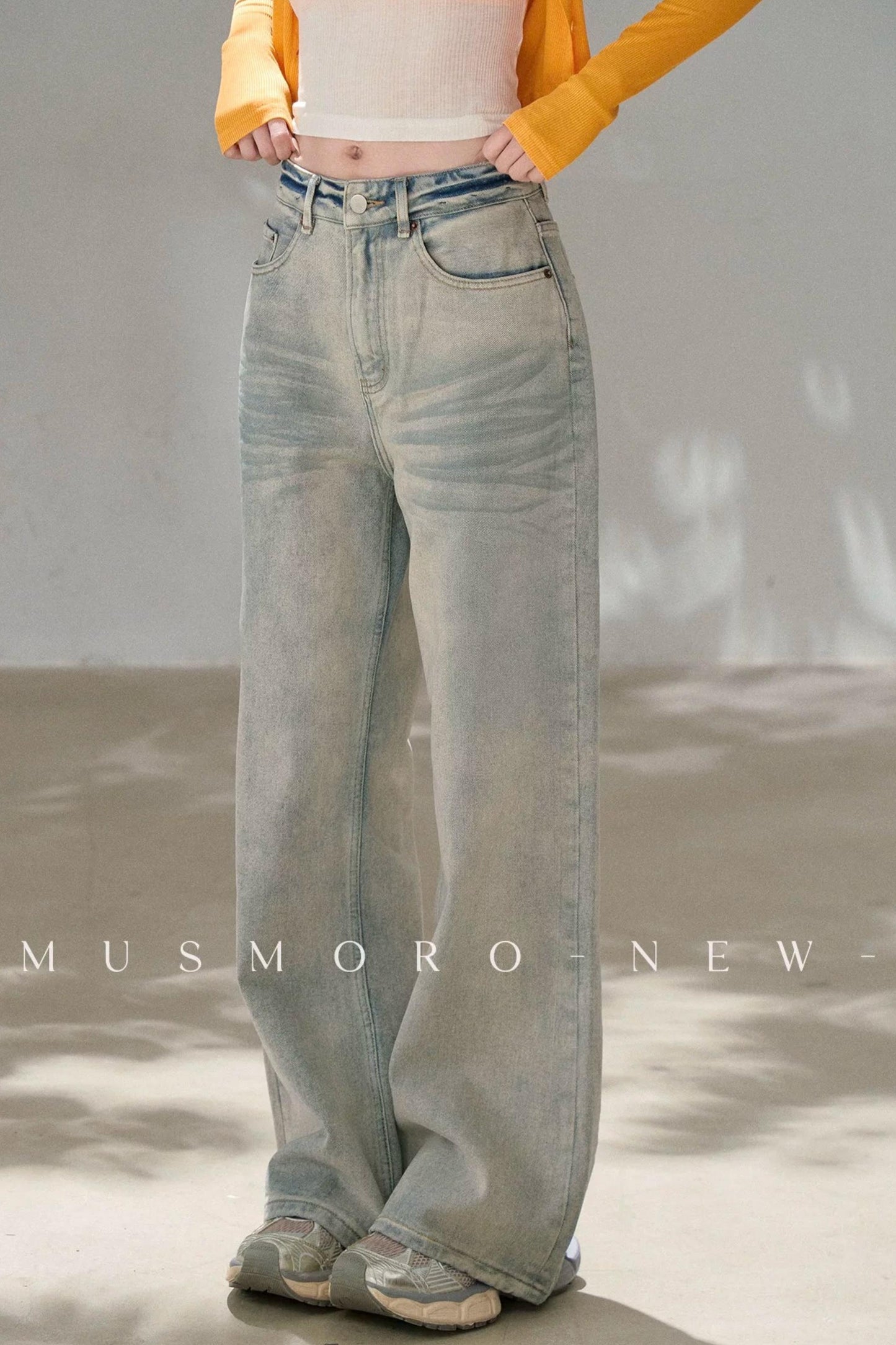 Vintage Washed Wide-Leg Jeans