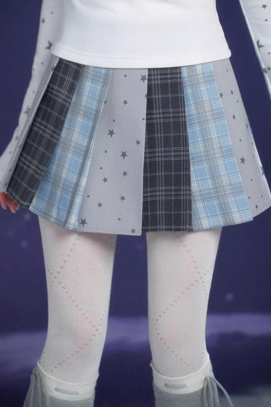 Blue-Gray Pleated Skirt