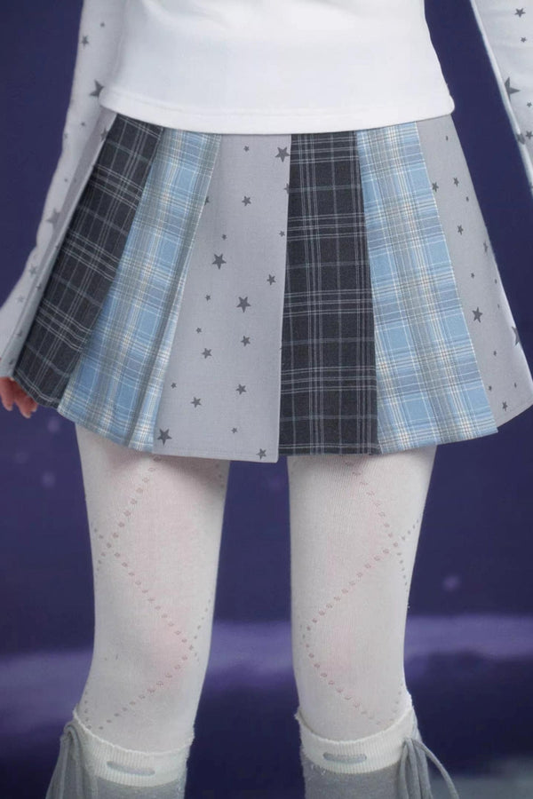 Blue-Gray Pleated Skirt