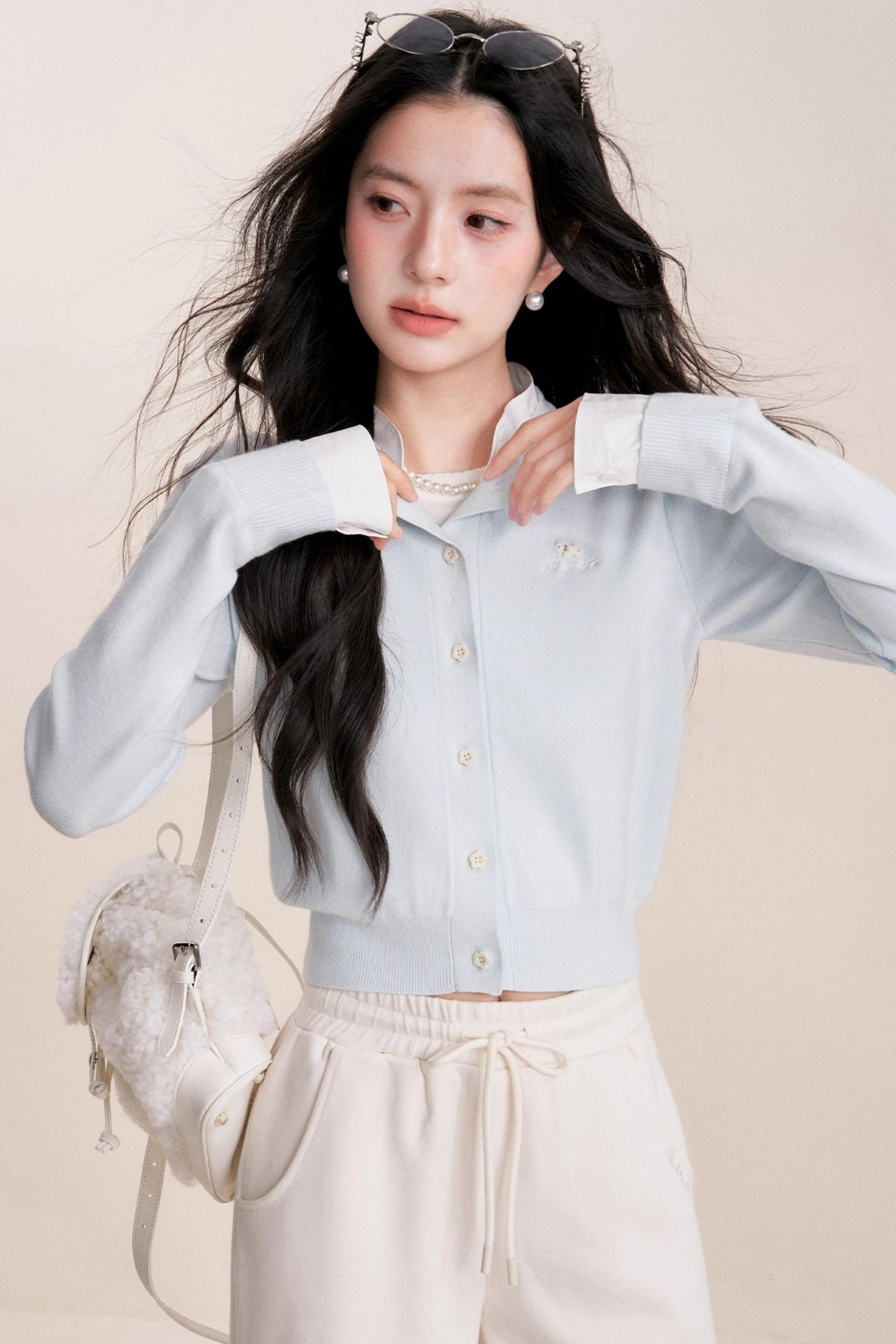 Soft Blue Knit Cardigan