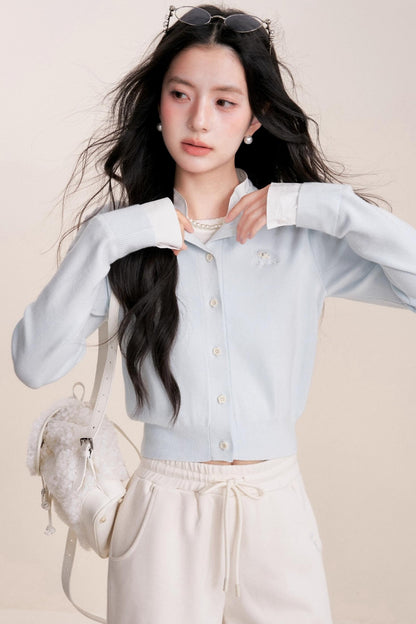 Soft Blue Knit Cardigan