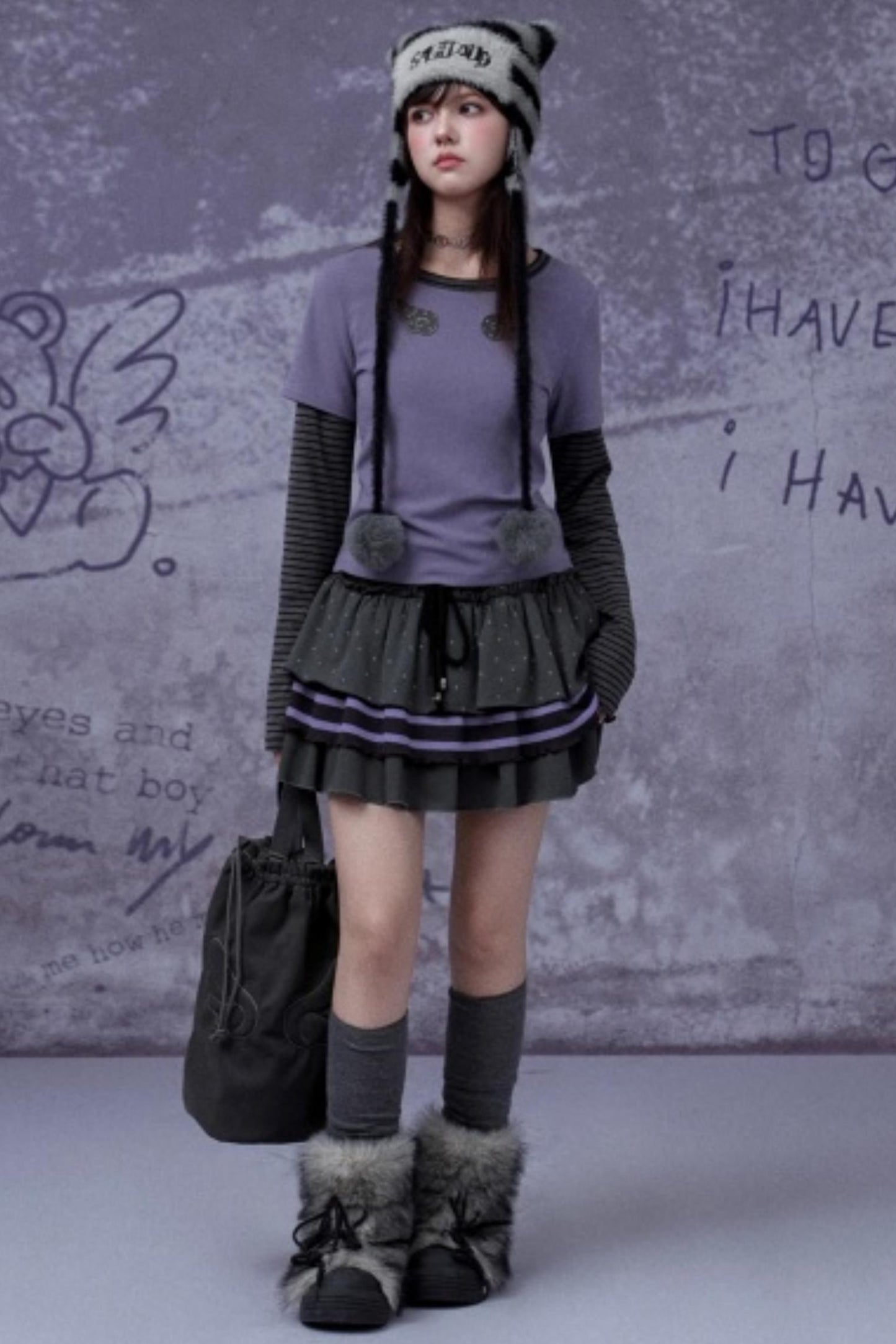 Purple Polka Dot Cake Skirt