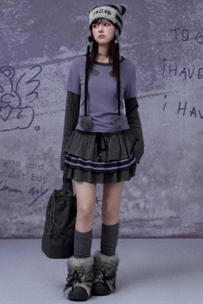 Purple Polka Dot Cake Skirt