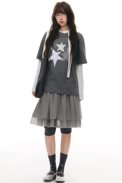 Star Patch Embroidered T-Shirt