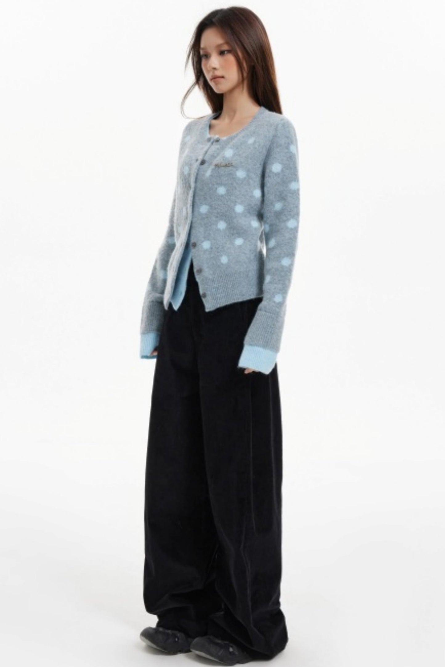 Fake Two-Piece Contrasting Knitted Cardigan