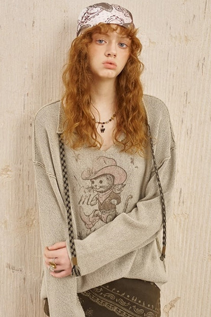 V-Neck Pullover Sweater