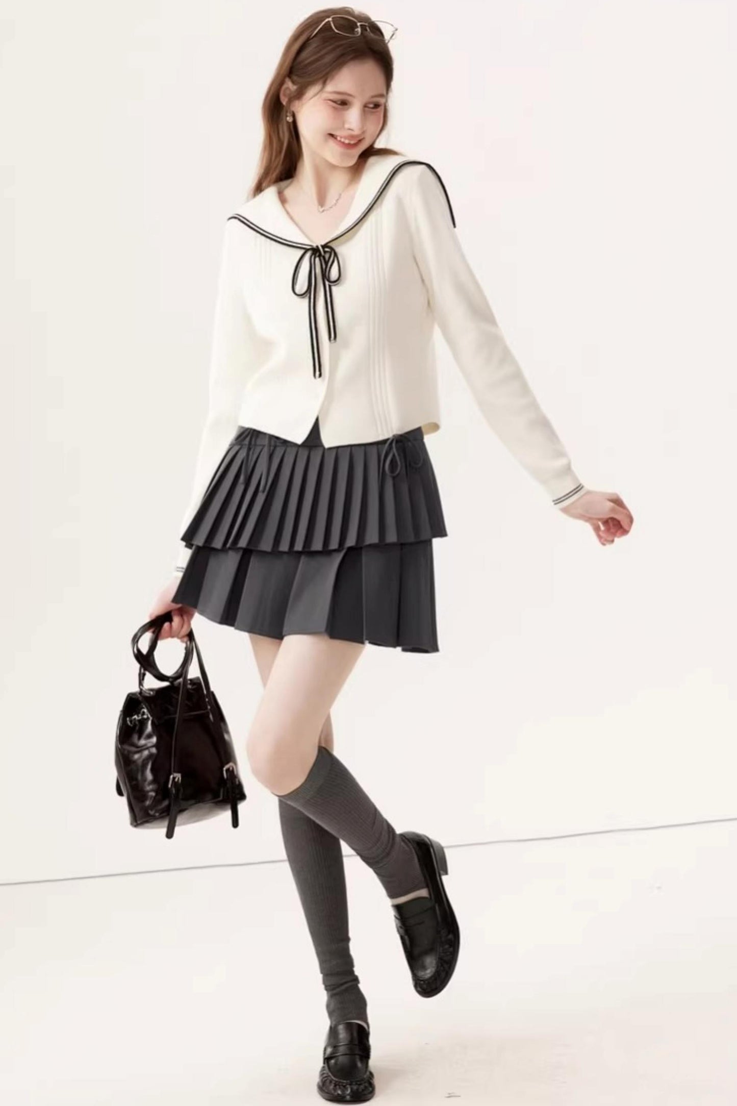 V-Neck Sailor Knit Top